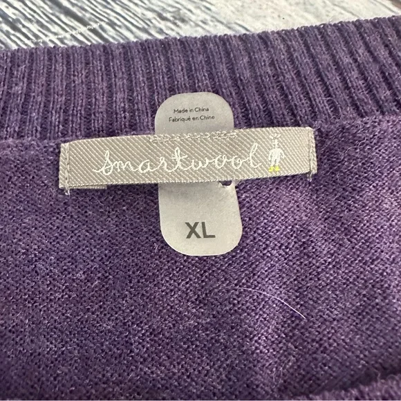 Smartwool Merino Wool Blend Purple Multicolor Knit Sweater - Picture 6 of 9